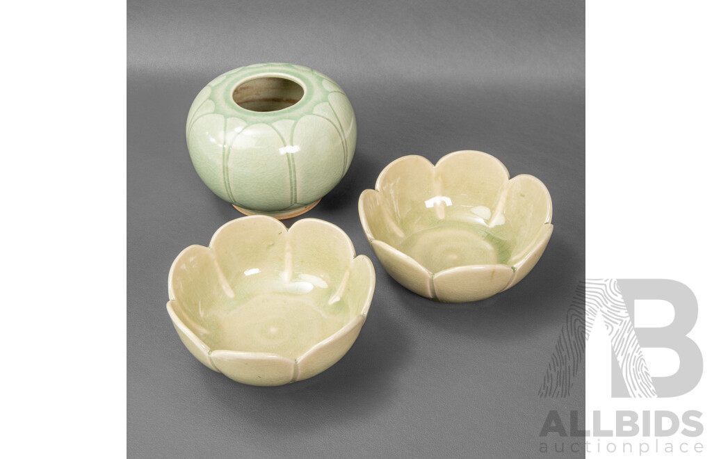 Collection of Three Glazed Ceramic Pieces