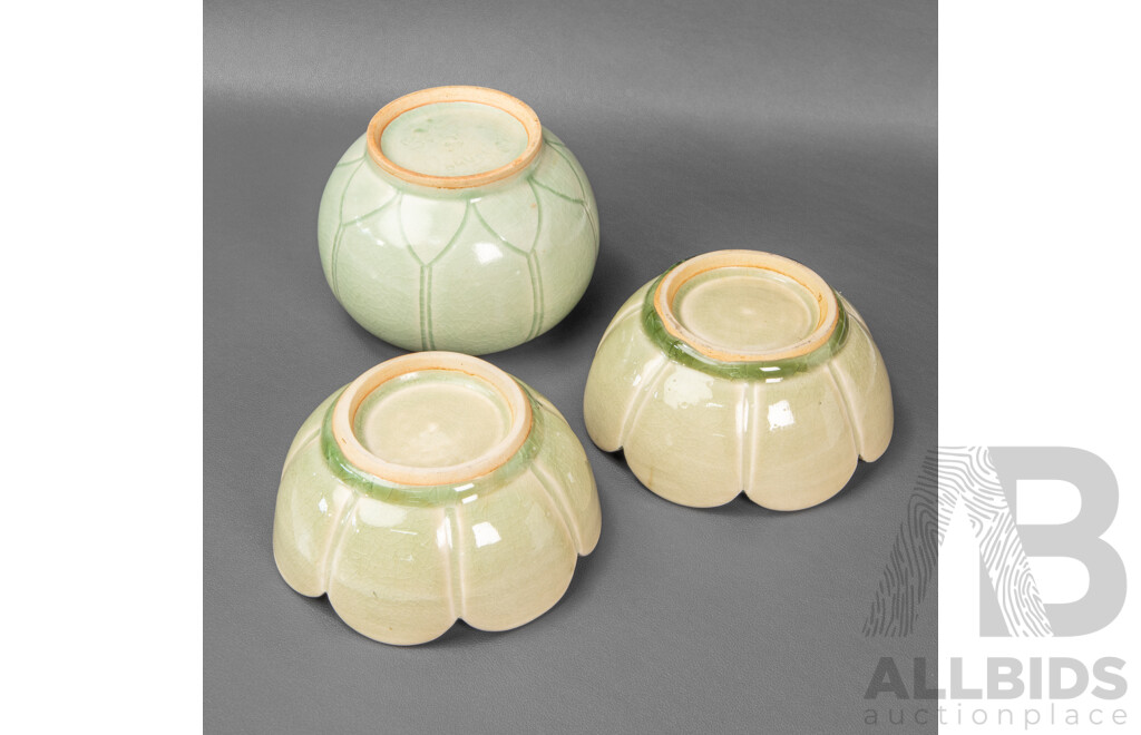 Collection of Three Glazed Ceramic Pieces