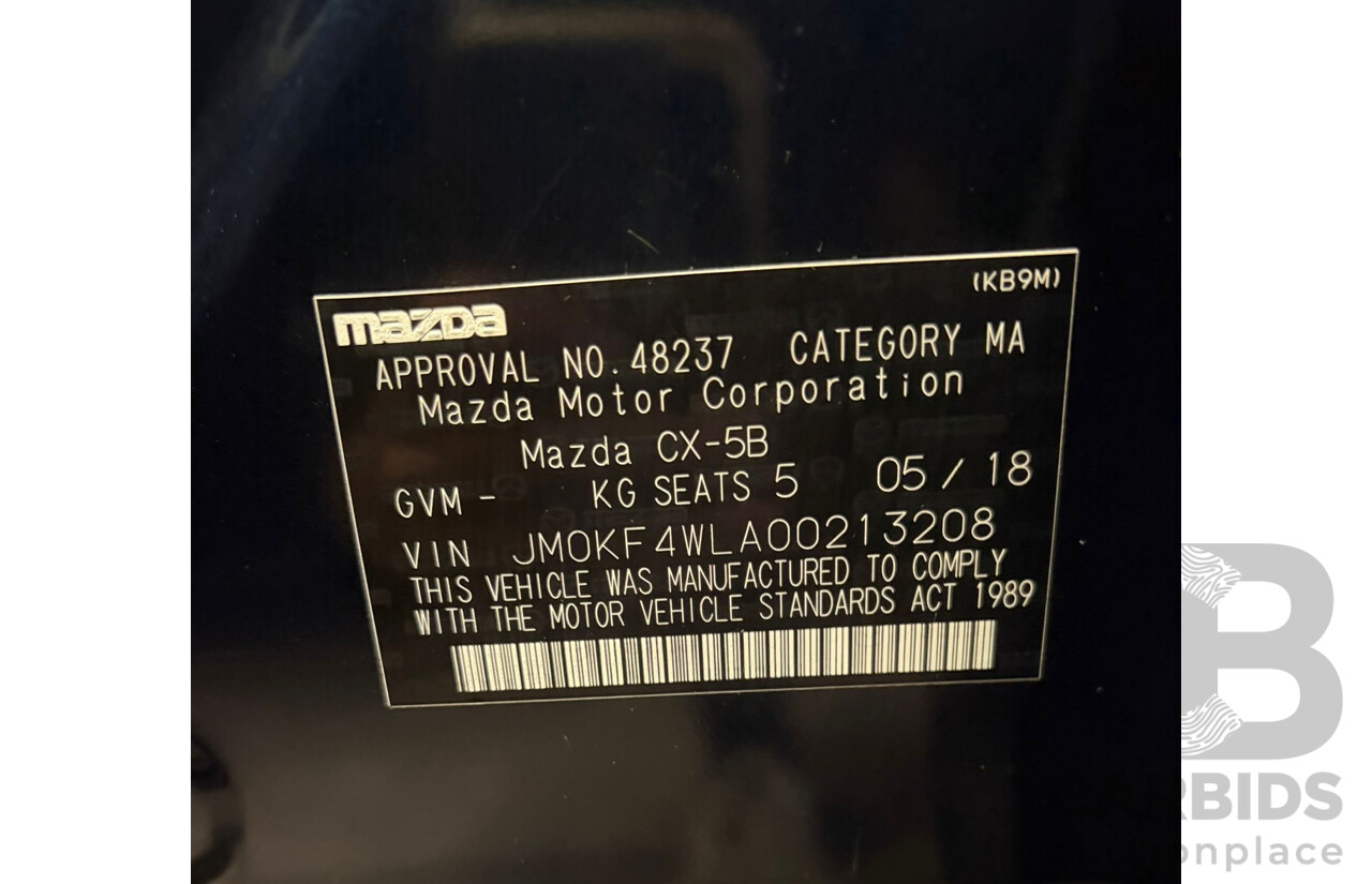 05/2018 Mazda CX-5 Touring (AWD) MY18 (KF Series 2) 4d Wagon Blue 2.5L