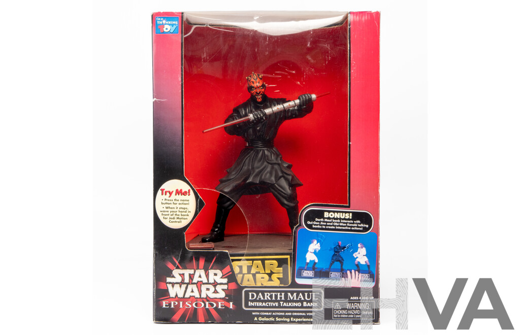 Boxed Star Wars Episode I Interactive Darth Maul Talking Bank by Think Way Toys