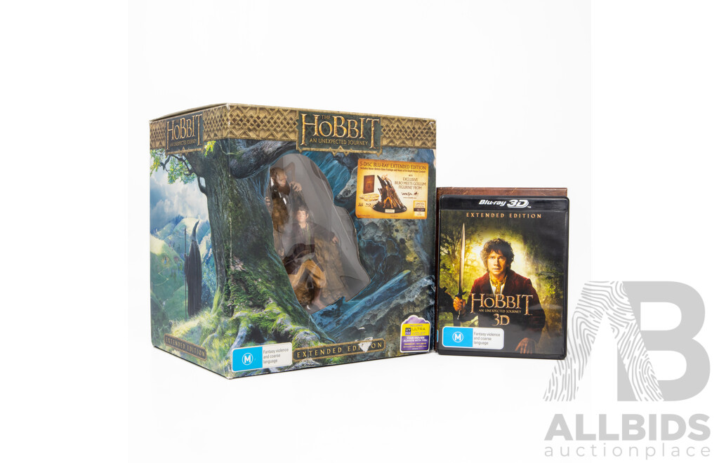 the Hobbit, an Unexpected Journey Five Disc Blu-Ray Box Set with Figure