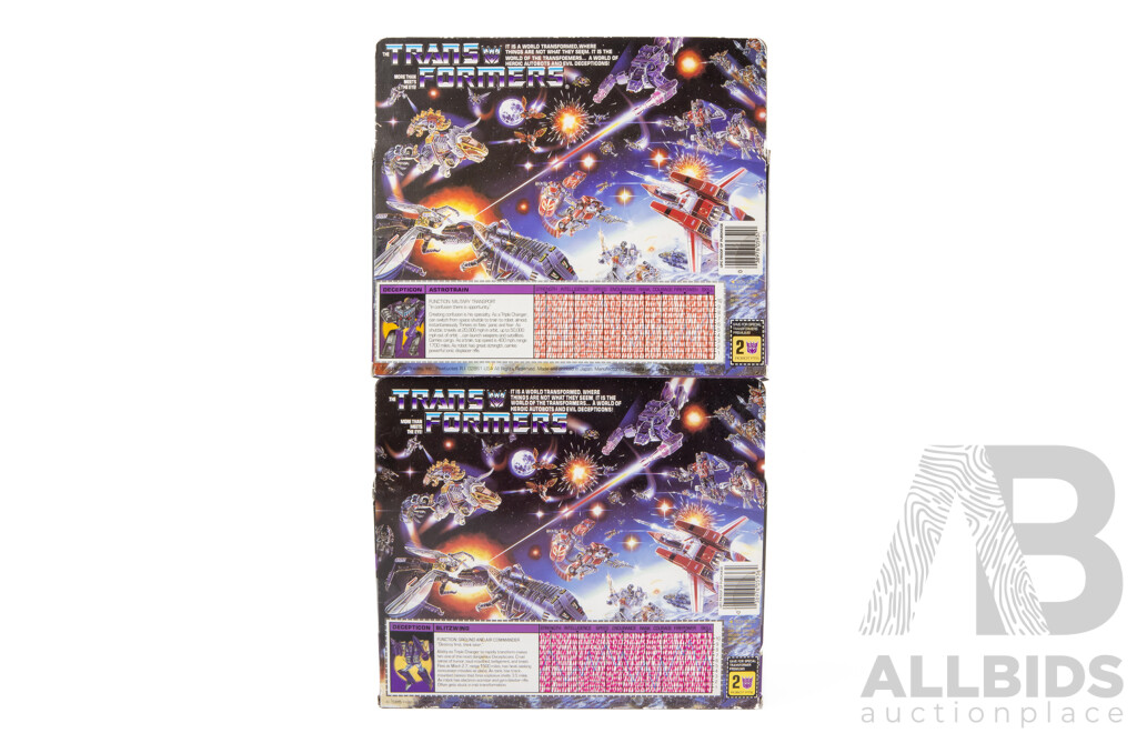 Pair of Transformers Action Figures in Original Boxes by Hasbro