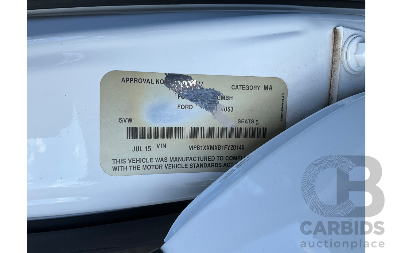 07/2015 Ford Focus Trend (FWD) LW MK2 MY14 5D Hatchback White 2.0L