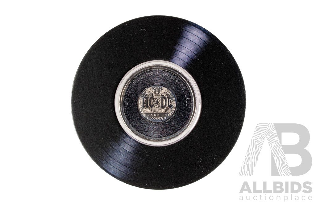 Five Australian RAM 2022/23 AC/DC Commemorative Twenty Cent Coins, Let There Be Rock, Flick the Switch, Blow Up Your Video, Powerage, Black Ice