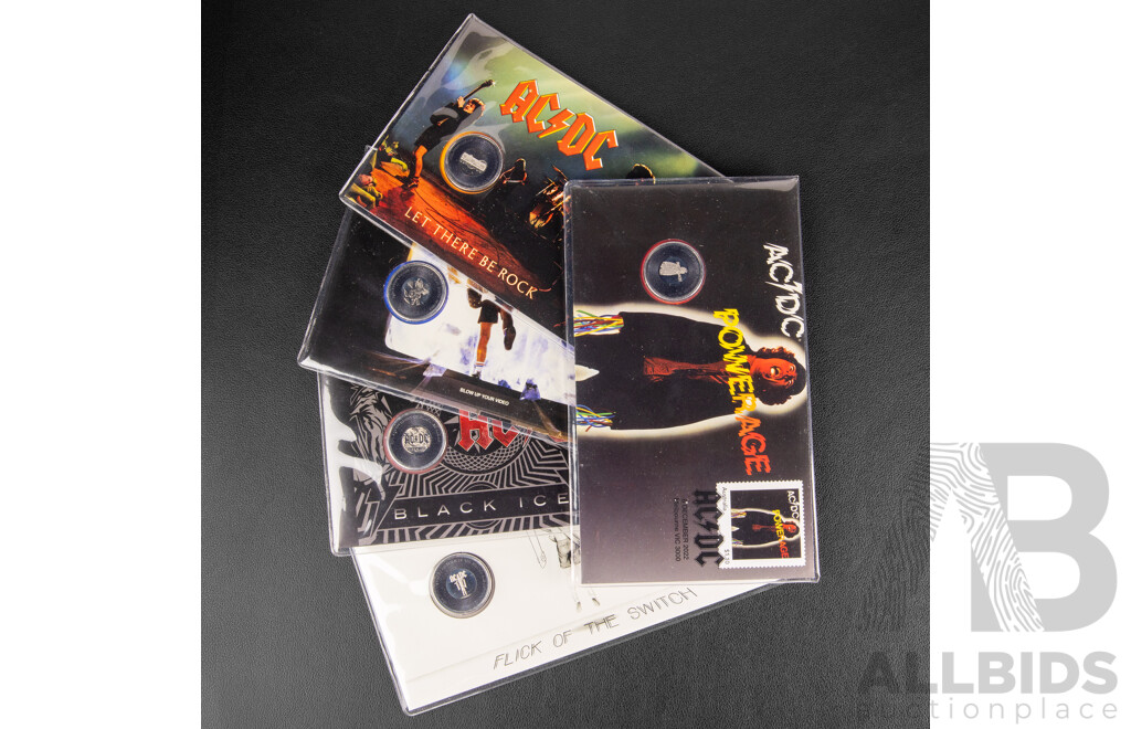 Five Australian 2022 AC/DC PNCs Including Let There Be Rock, Black Ice, Blow Up Your Video, Flick of the Switch, Powerage
