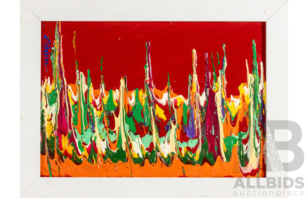Jack Shahine, (20th Century, Australian), Mesmerizing, Original Acrylic on Board, 36 x 49 cm (frame)
