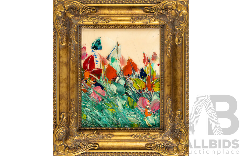 Jack Shahine (20th Century, Australian), in Bloom, Original Enamelled Acrylic on Board, 39 X 33 Cm (frame)