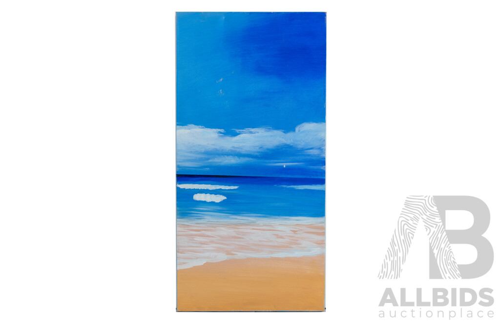 Artist Unknown (20th Century), the Infinite Coast, Wonderful Original Separate Paneled Triptych, Oil on Canvas, 80 x 40 cm (3)