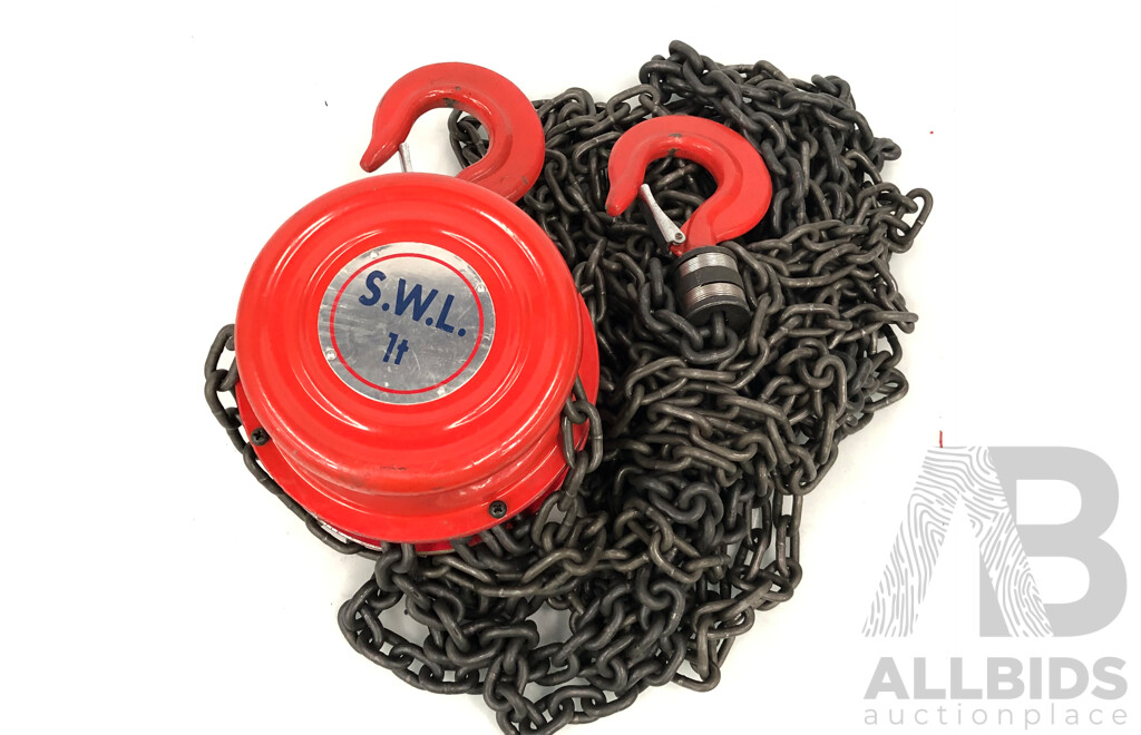 Oz Blok One Tonne Chain Lift Block and Tackle