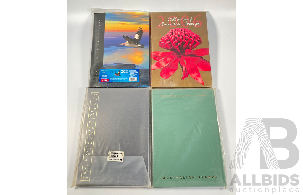 Four Australian Annual Stamp Albums Including 1988, 1989, 2006, 2011- Fave Value $229