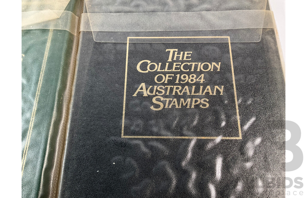 Five Australian Annual Stamp Albums Including 1981, 1982, 1983, 1984, 1985 - Face Value $100