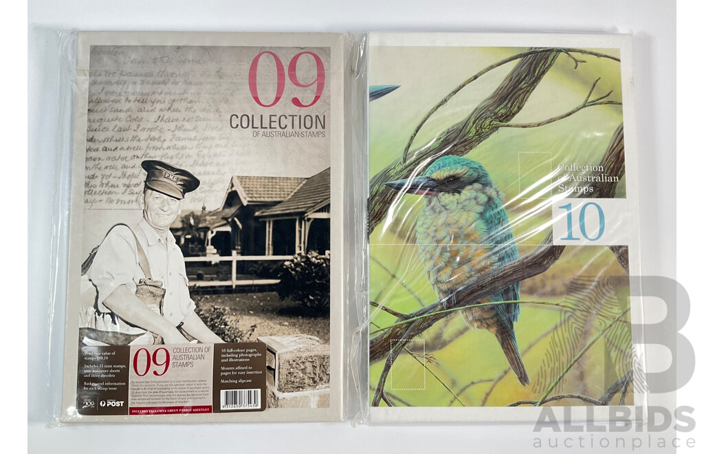 Australian 2009 and 2010 Annual Stamp Albums - Face Value $186
