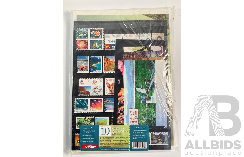 Australian 2009 and 2010 Annual Stamp Albums - Face Value $186