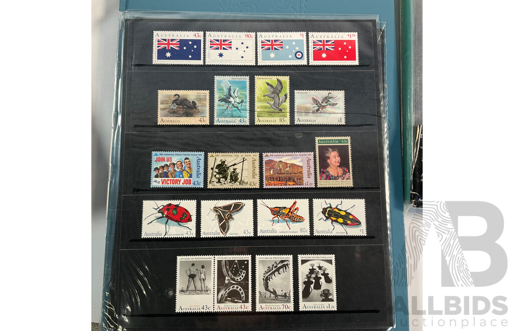Four Australian Annual Stamp Albums Including 1991, 1992, 1993, 1994 - Face Value $147