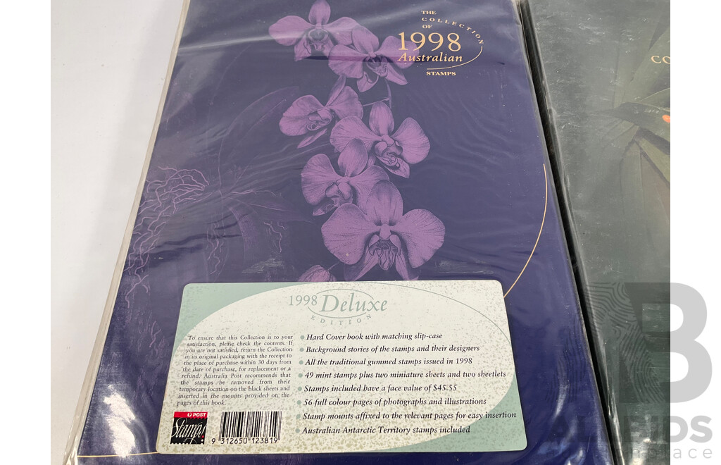 Three Australian Annual Stamp Albums, Deluxe Editions Including 1995, 1996, 1997 - Face Value $166