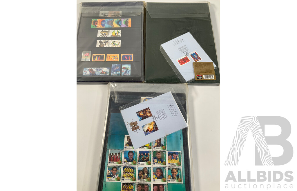 Three Australian Annual Stamp Albums, Deluxe Editions Including 1995, 1996, 1997 - Face Value $166