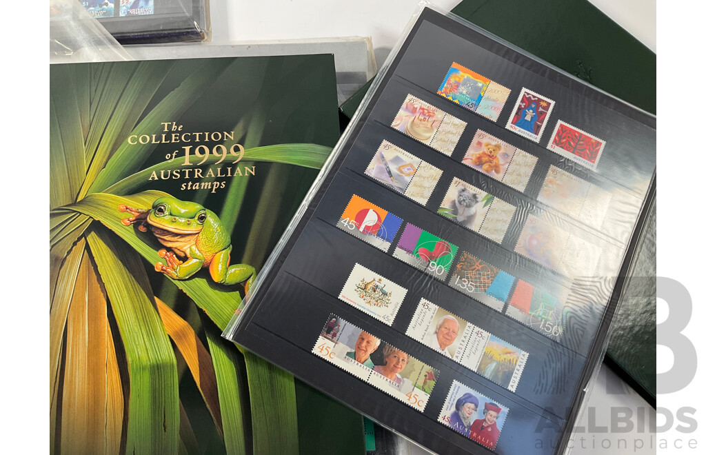 Three Australian Annual Stamp Albums, Deluxe Editions Including 1995, 1996, 1997 - Face Value $166