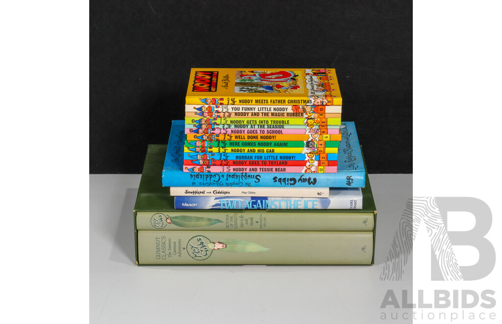 Twelve Vintage Enid Blyton Noddy Books, May Gibbs Gumnut Classics Hardcover Set, Two Snugglepot and Cuddlepie Books