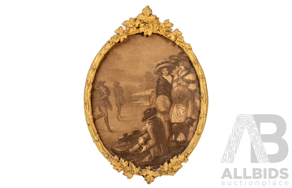 After William Hamilton (18th C., British, 1751-1801) & Francesco Bartolozzi (18th C., Italian, 1727-1815), January & February, Wonderful Pair of Antique Stipple Engravings, 31 X 21 Cm (frames)