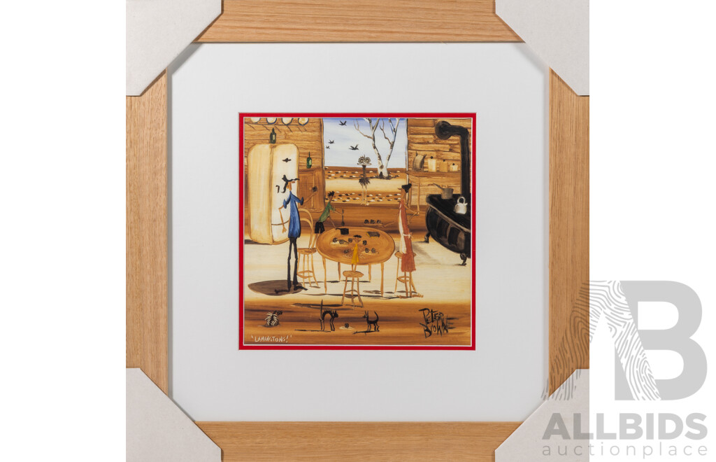 Peter Browne, (20th Century, Australian, 1947-), Lamingtons!, Giclee Print, 47 X 47 Cm (frame)