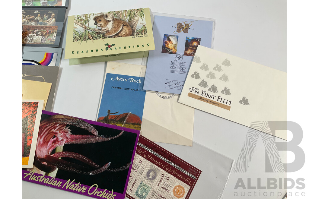 Collection of Australian Stamps, Stamp Packs, First Day Covers and Letter Cards Spanning 1960's to 2000's Including Train Themed, 1994 International Year of the Family PNC, Sets and More