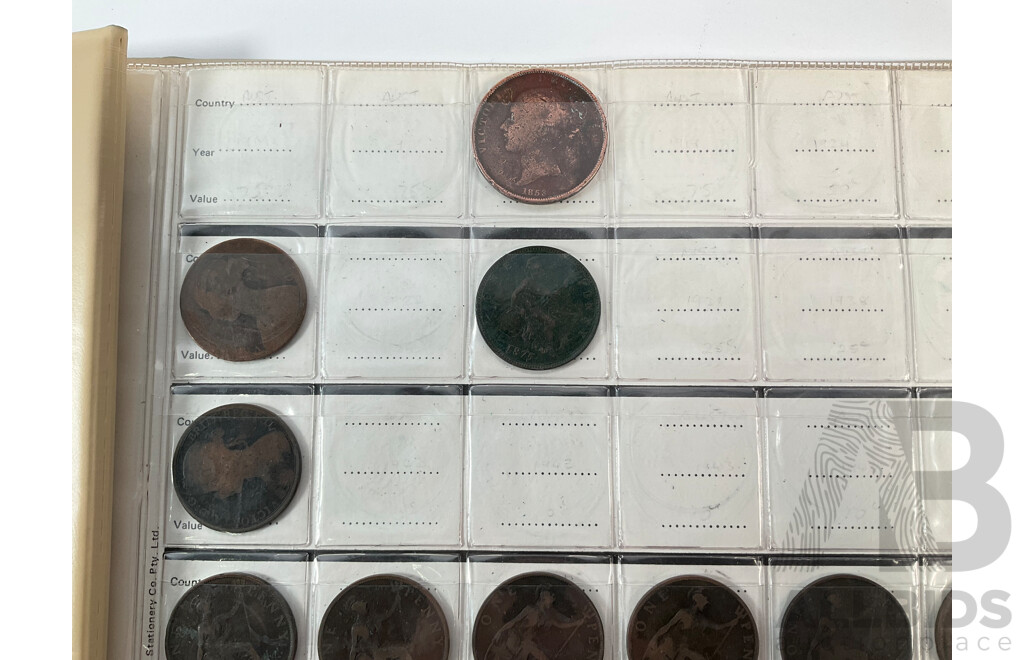 Collection of United Kingdom Pennies, Examples Spanning 1853 to 1967 Including Semi Consecutive Runs - Approximately 2.7 Kilograms