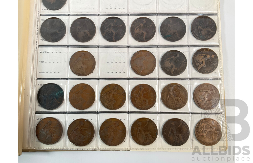 Collection of United Kingdom Pennies, Examples Spanning 1853 to 1967 Including Semi Consecutive Runs - Approximately 2.7 Kilograms