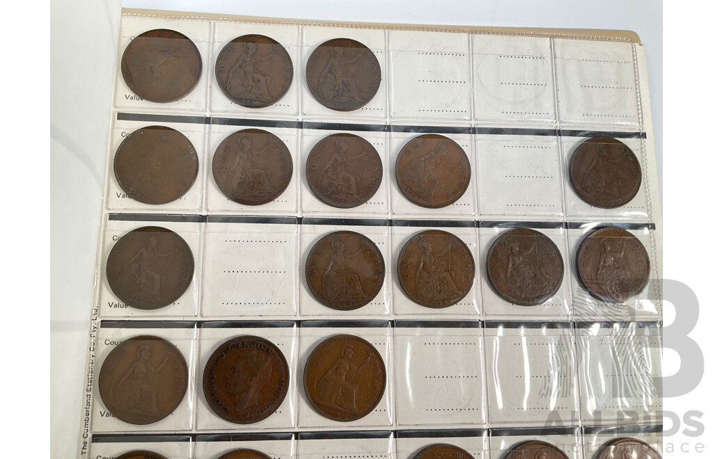 Collection of United Kingdom Pennies, Examples Spanning 1853 to 1967 Including Semi Consecutive Runs - Approximately 2.7 Kilograms