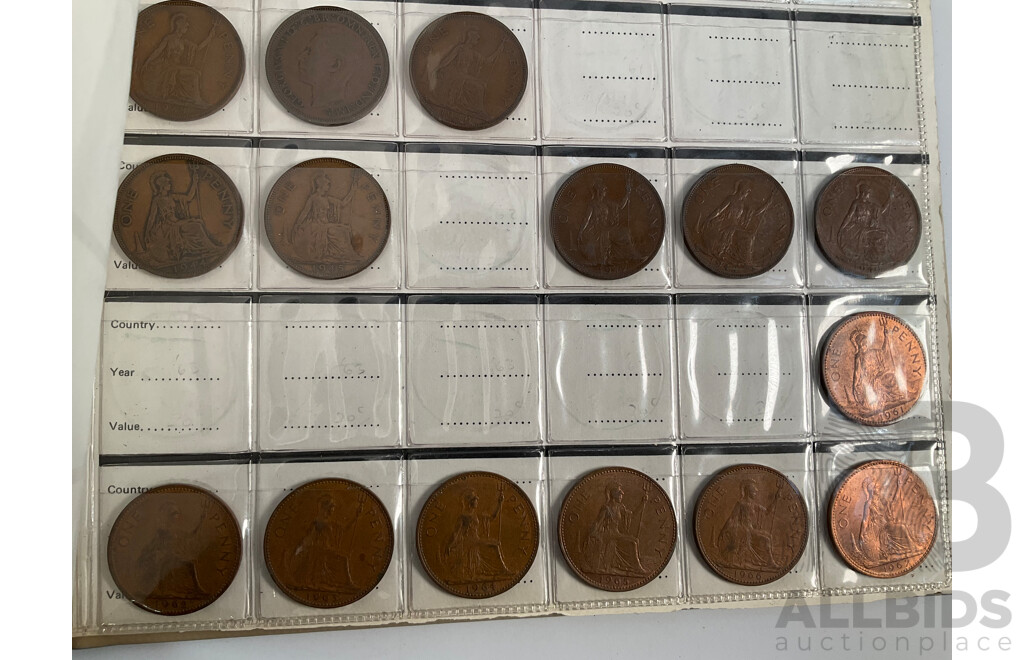 Collection of United Kingdom Pennies, Examples Spanning 1853 to 1967 Including Semi Consecutive Runs - Approximately 2.7 Kilograms