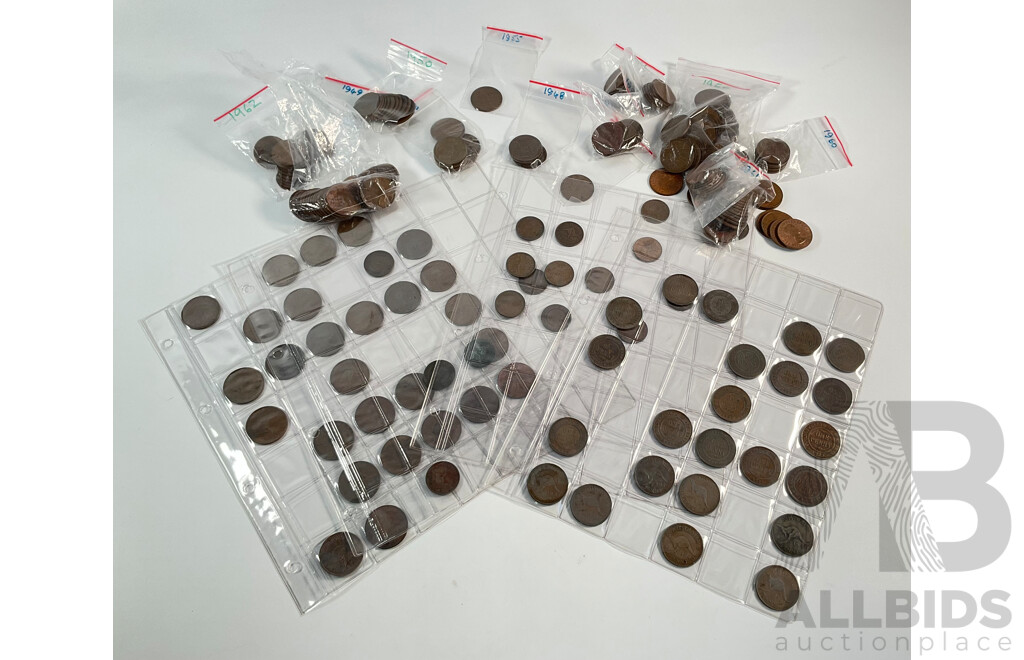 Collection of Australian Pennies and Half Pennies, Examples Spanning 1916 to 1964 - Approximately 2.1 Kilograms