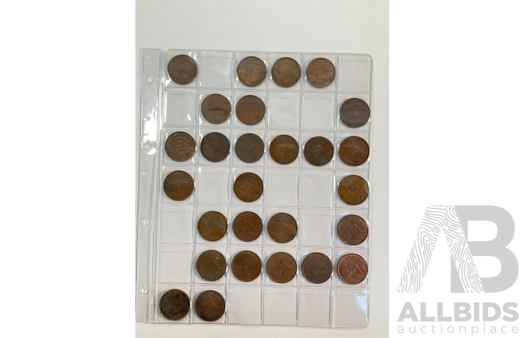 Collection of Australian Pennies and Half Pennies, Examples Spanning 1916 to 1964 - Approximately 2.1 Kilograms