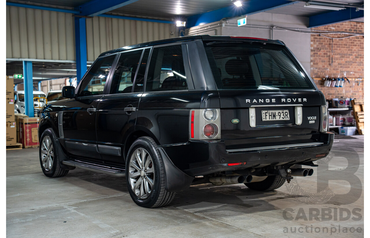 5/2009 Land Rover Range Rover Vogue TdV8 MY08 4d Wagon Santorini Black Metallic Turbo Diesel V8 3.6L