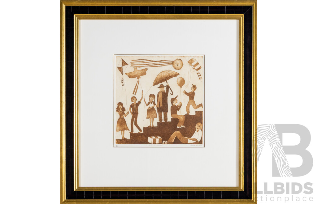 Nadine Saacks, (20th Century, Australian), Come Fly with Me, Original Limited Editioned & Signed Etching, 57 x 55 cm (frame)