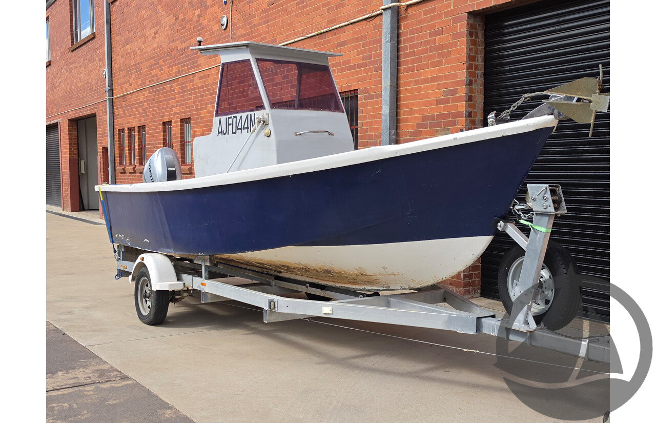 6m Custom Build Centre Console Fibreglass Boat with 60hp Honda Outboard and Trailer