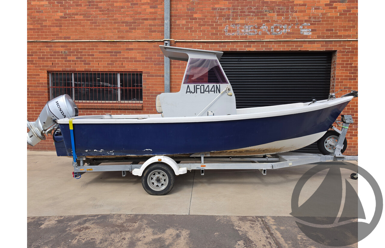6m Custom Build Centre Console Fibreglass Boat with 60hp Honda Outboard and Trailer