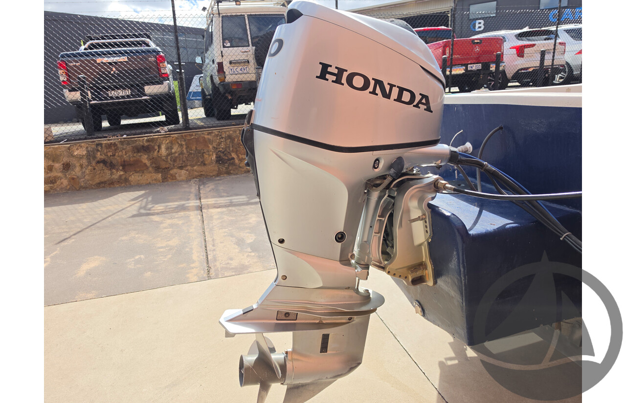 6m Custom Build Centre Console Fibreglass Boat with 60hp Honda Outboard and Trailer