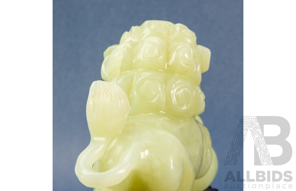 Chinese Jadeite Carved Foo Dog Sculpture