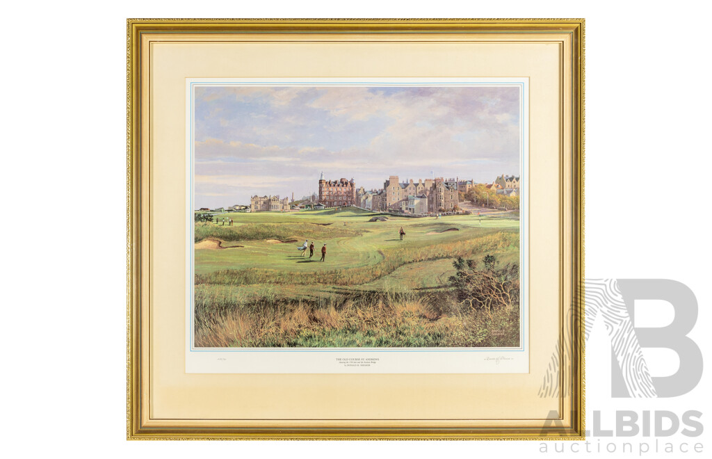 Donald M. Shearer (20th Century Scottish, 1925-2017), The Old Course, St. Andrews, Signed & Editioned Lithographic Print, 78H x 84W cm (frame)