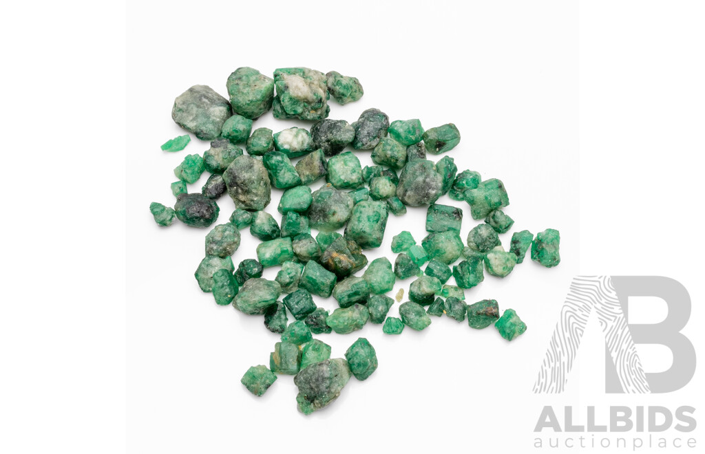 335.30cts of Natural Uncut Emeralds