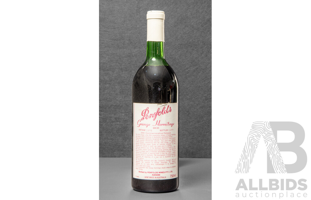 Penfolds Grange Hermitage Bin 95 Vintage 1976