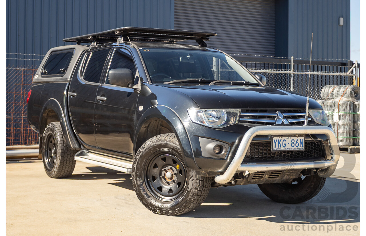 05/2015 Mitsubishi Triton GLX (4x4) MN MY15 Double Cab Utility Black Turbo Diesel 2.5L