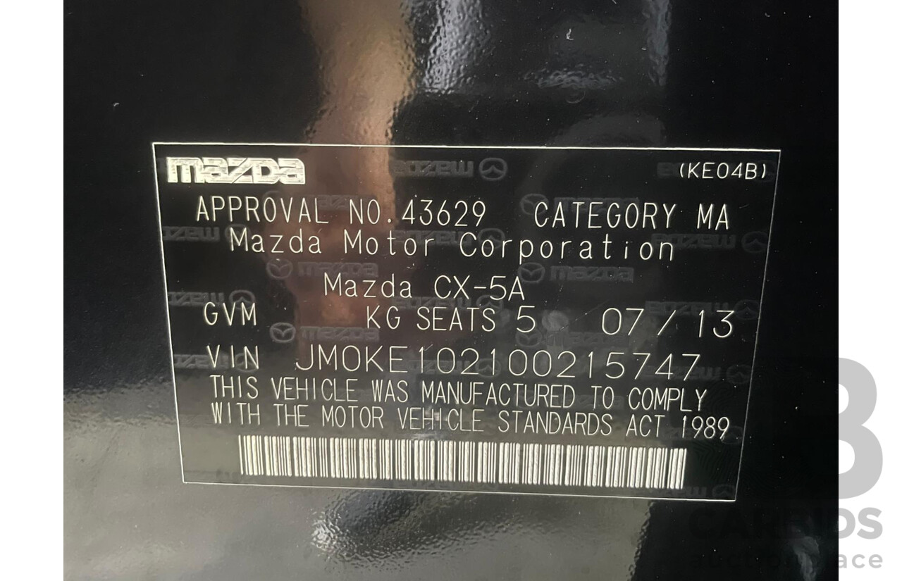 7/2013 Mazda Cx-5 Maxx Sport (4x4) MY13 4d Wagon Black 2.2L