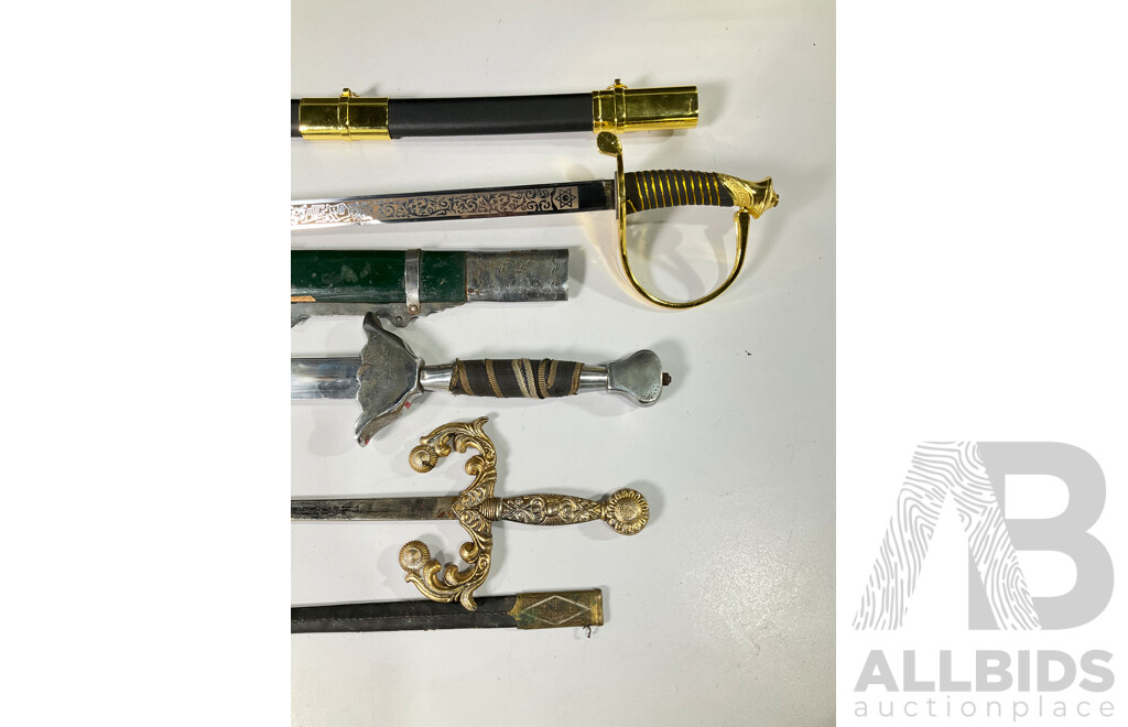 Three Ceremonial Display Swords with Scabbards