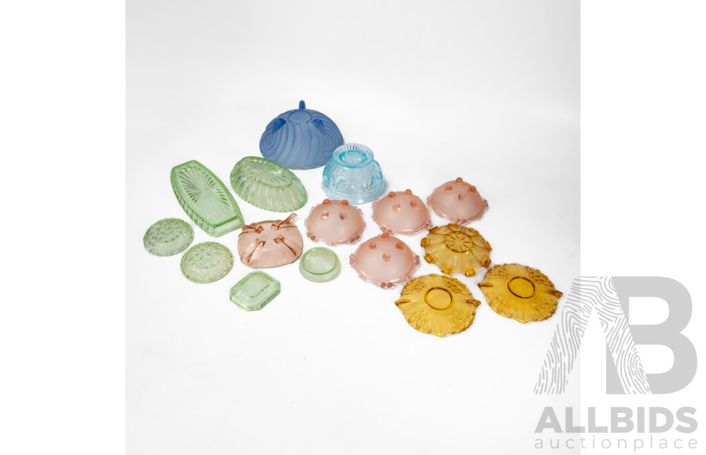 Collection of Vintage Depression Glass Bowls and Dishes Including Crown Crystal