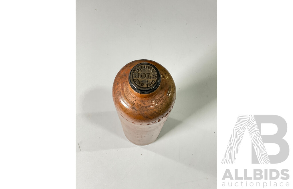 Vintage Erven Lucas Amsterdam Liquor Bottle with Two Small Antique Bottles