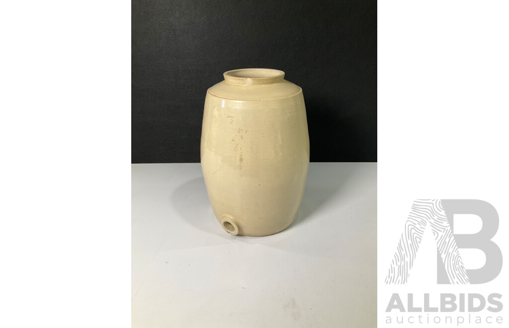Antique Fowler Stoneware Water Crock