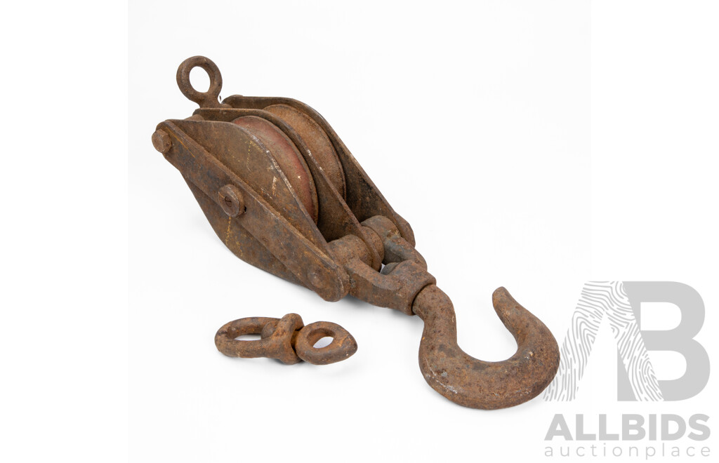 Vintage Iron Pulley Hook