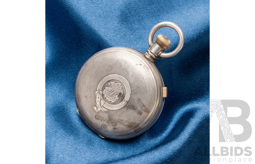 Sterling Silver Pocket Watch by American Waltham Watch Company - Circa 1880