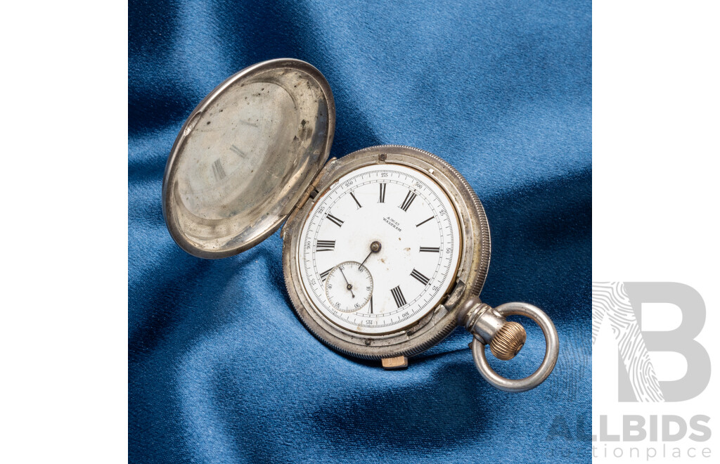 Sterling Silver Pocket Watch by American Waltham Watch Company - Circa 1880
