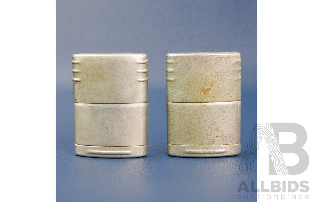 Two Australian WW2 Army Issue Green and Co Cigarette Lighters